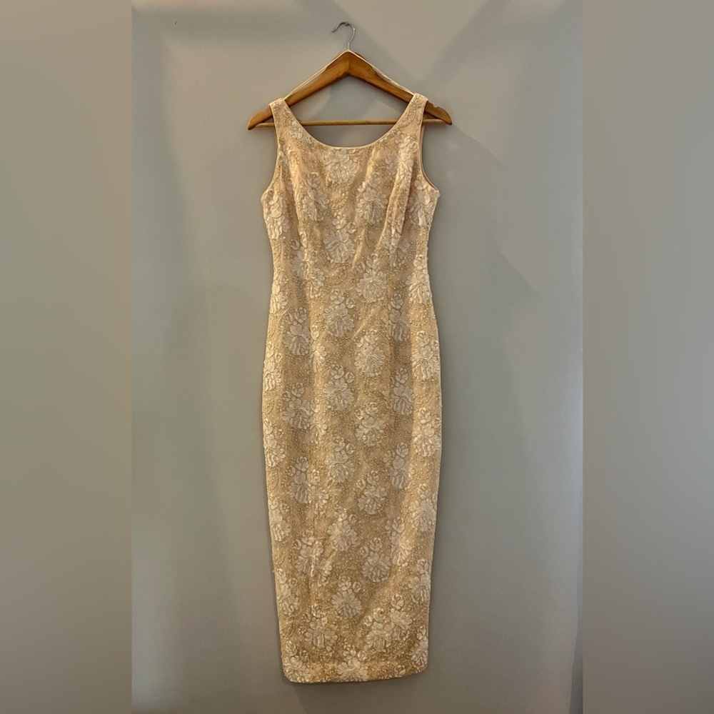 Carmen Marc Valvo Bridal Pink Floral Dress - Picture 5 of 8